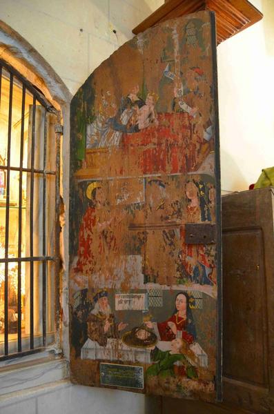 tableau : scènes de la vie de saint Jean-Baptiste, vue générale du vantail de droite