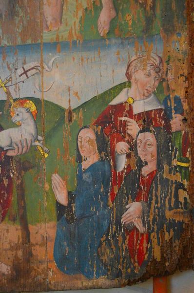 tableau : scènes de la vie de saint Jean-Baptiste, détail du vantail de gauche