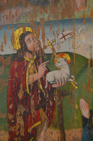 tableau : scènes de la vie de saint Jean-Baptiste, détail du vantail de gauche