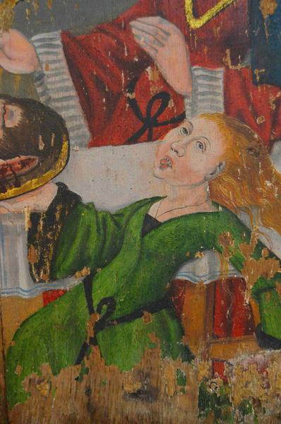 tableau : scènes de la vie de saint Jean-Baptiste, détail du vantail de droite