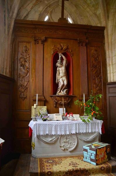 retable du collatéral nord, statue : saint Sébastien, vue générale