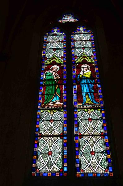 verrière : saint Jean et Notre-Dame de pitié, vue générale