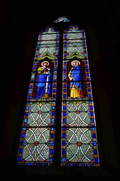 verrière : saint Jacques et sainte Monique, vue générale