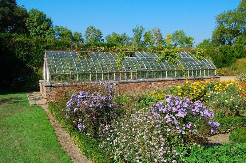 vue générale de la serre dans le jardin potager