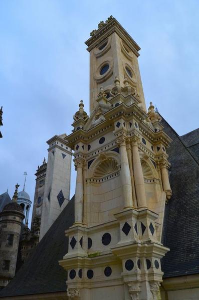 Terrasse sommitale, détail d'une souche de cheminée