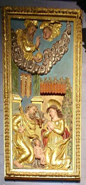 Retable de la Vierge, bas-relief : nativité (la), vue générale