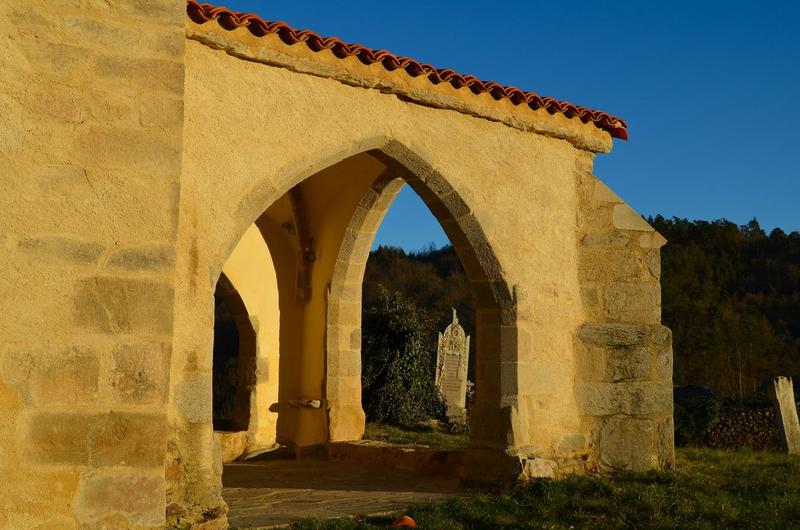 porche sud, élévation ouest, vue générale