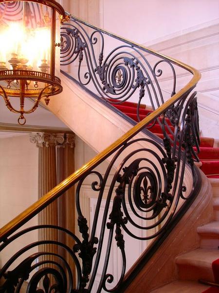 escalier d'honneur, détail de la rampe