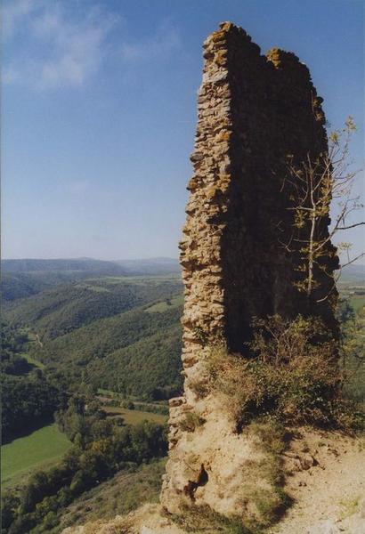 détail, pan de mur ouest dominant la vallée de l'Alagnon