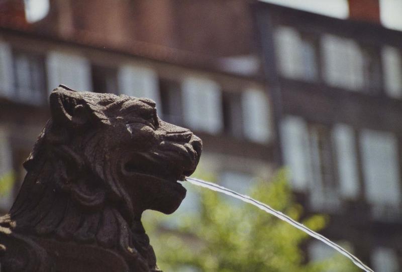 détail d'un masque de fontaine