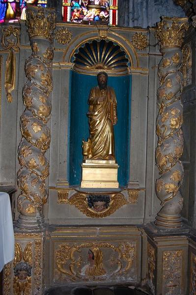 statue du retable du maître-autel : saint Luc, vue générale