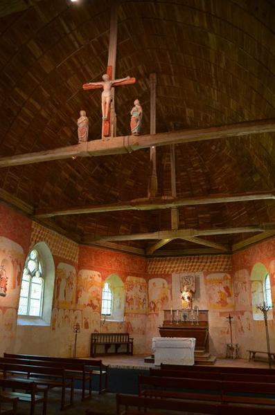 calvaire (3 statues) de la poutre de gloire : Vierge, saint Jean et Christ