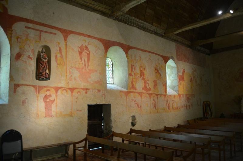 peintures monumentales, vue générale, mur sud