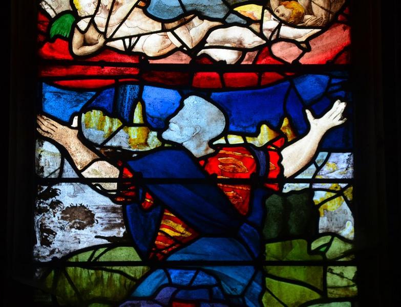 verrière : la Transfiguration du Christ au Mont Thabor, détail