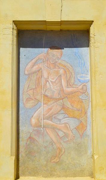 kiosque des sources, détail d'une peinture monumentale