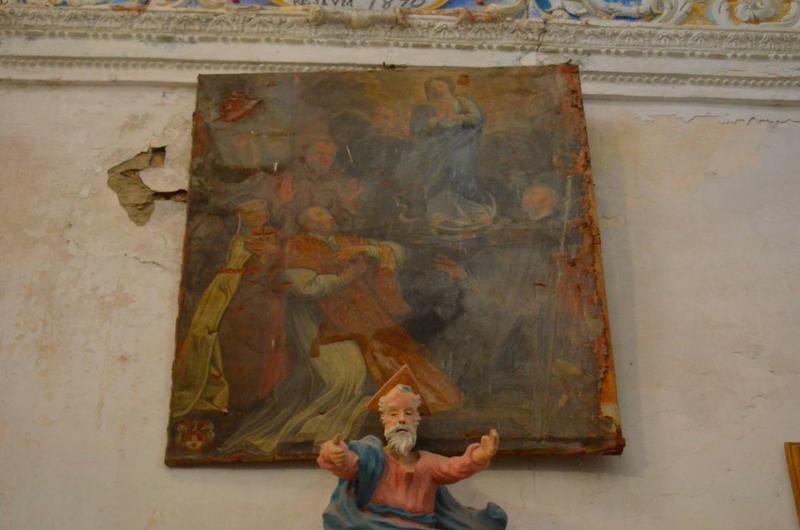 tableau : la Vierge de l'Immaculée Conception entourée de saint François d'Assise, sainte Catherine de Sienne et deux autres saints, vue générale - © Ministère de la Culture (France), Médiathèque du patrimoine et de la photographie, diffusion RMN-GP