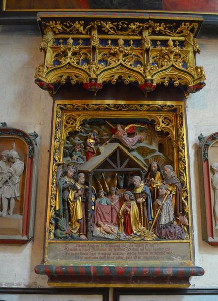 monument funéraire d'Antoine de Tramecourt : Nativité le donateur accompagné de saint Antoine et trois saints (la), vue générale - © Ministère de la Culture (France), Médiathèque du patrimoine et de la photographie, diffusion RMN-GP