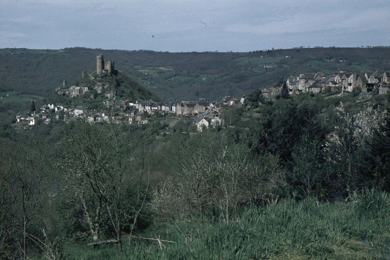 Vue générale du village et ruines du château