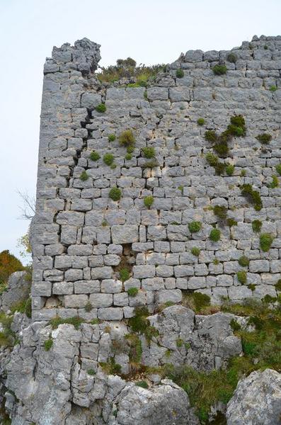 ruines du château, vue partielle de la maçonnerie