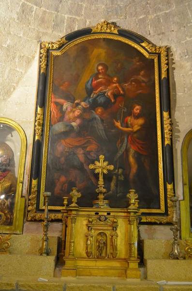 tableau, cadre : la Vierge à l'enfant, entre saint Michel et saint Jean-Baptiste, vue générale ; tabernacle, vue générale - © Ministère de la Culture (France), Médiathèque du patrimoine et de la photographie, diffusion RMN-GP