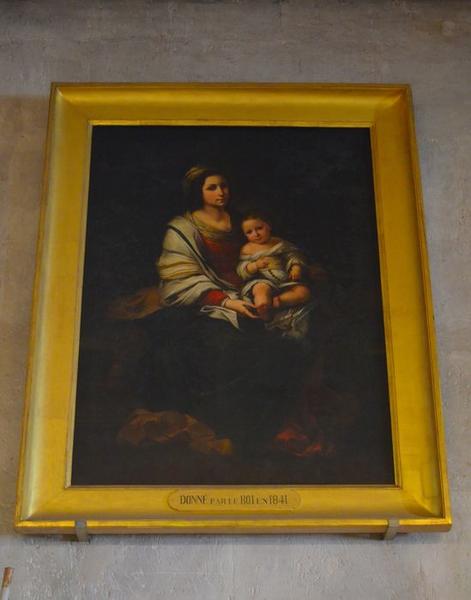 tableau et son cadre : Vierge à l'Enfant, vue générale