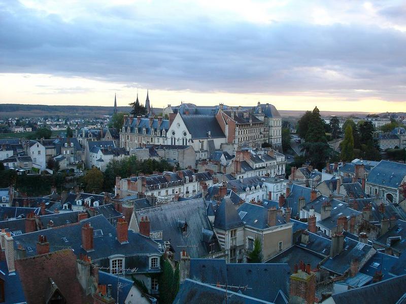 vue générale du château dans son environnement urbain