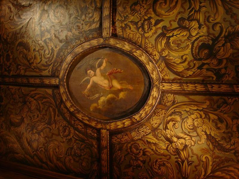 salon à alcove, 1er étage, vue partielle du plafond