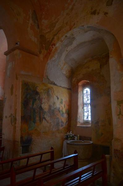 peinture monumentale, vue générale : Vierge de Pitié, saintes femmes et donateur