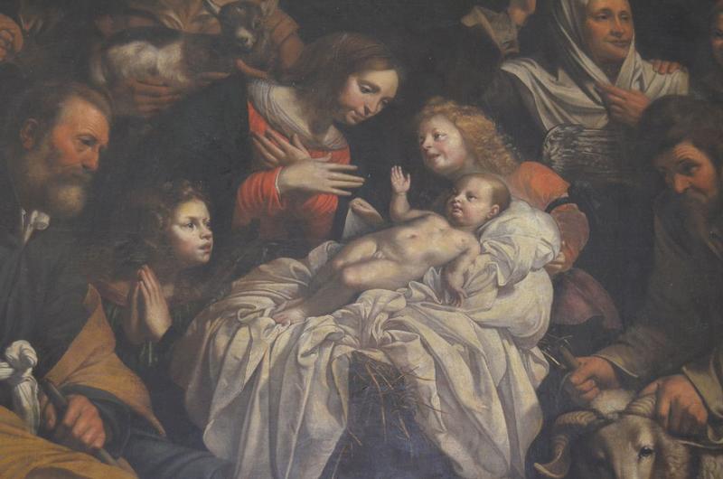 tableau : Adoration des bergers, détail - © Ministère de la Culture (France), Médiathèque du patrimoine et de la photographie, diffusion RMN-GP