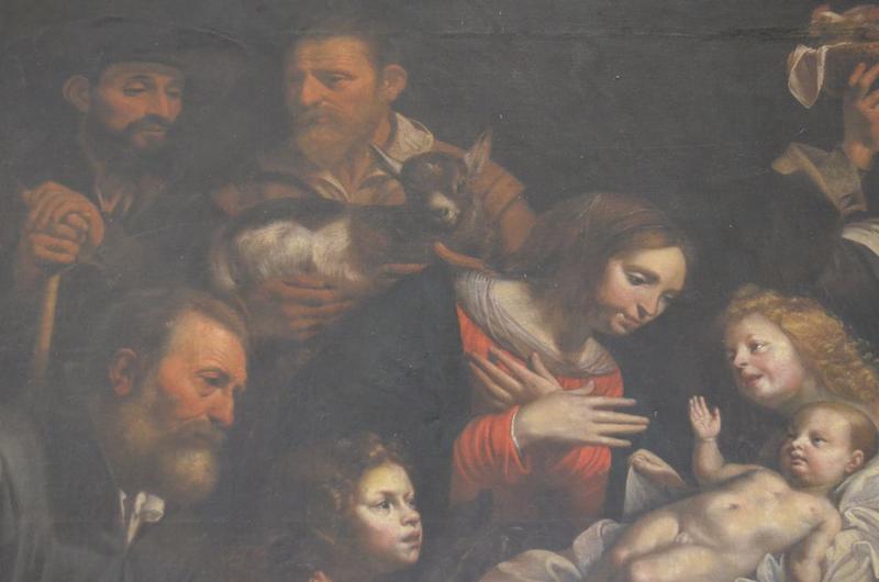 tableau : Adoration des bergers, détail