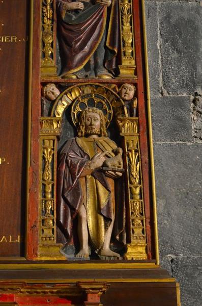 retable de la chapelle des âmes du purgatoire, intégré au monument commémoratif des morts de la guerre de 1914-1918, détail