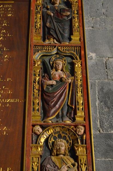 retable de la chapelle des âmes du purgatoire, intégré au monument commémoratif des morts de la guerre de 1914-1918, détail