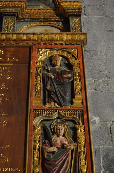 retable de la chapelle des âmes du purgatoire, intégré au monument commémoratif des morts de la guerre de 1914-1918, détail