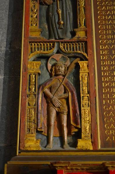 retable de la chapelle des âmes du purgatoire, intégré au monument commémoratif des morts de la guerre de 1914-1918, détail