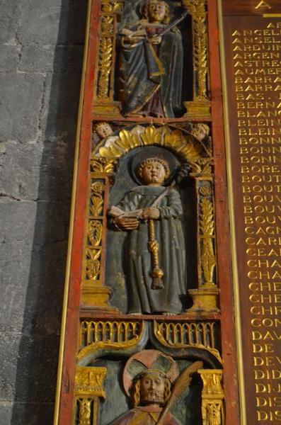 retable de la chapelle des âmes du purgatoire, intégré au monument commémoratif des morts de la guerre de 1914-1918, détail