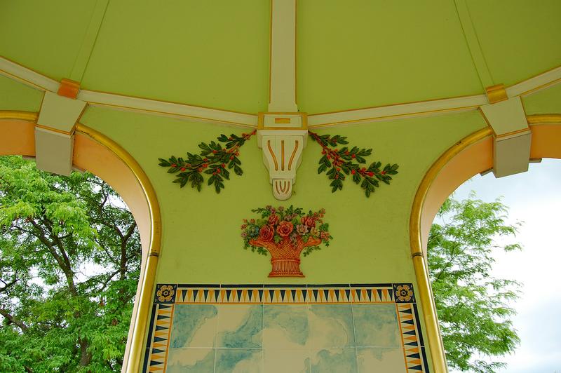 parc floral, kiosque, détail