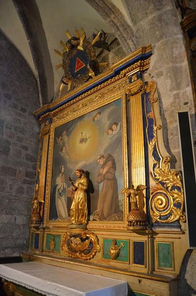 Autel de Saint-François avec son retable et son tableau : Sainte Elisabeth de Hongrie