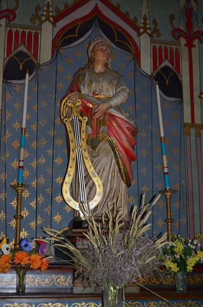 statue : sainte Cécile, vue générale