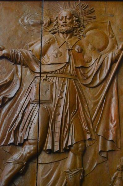 bas-relief : saint Jacques le Majeur, vue partielle