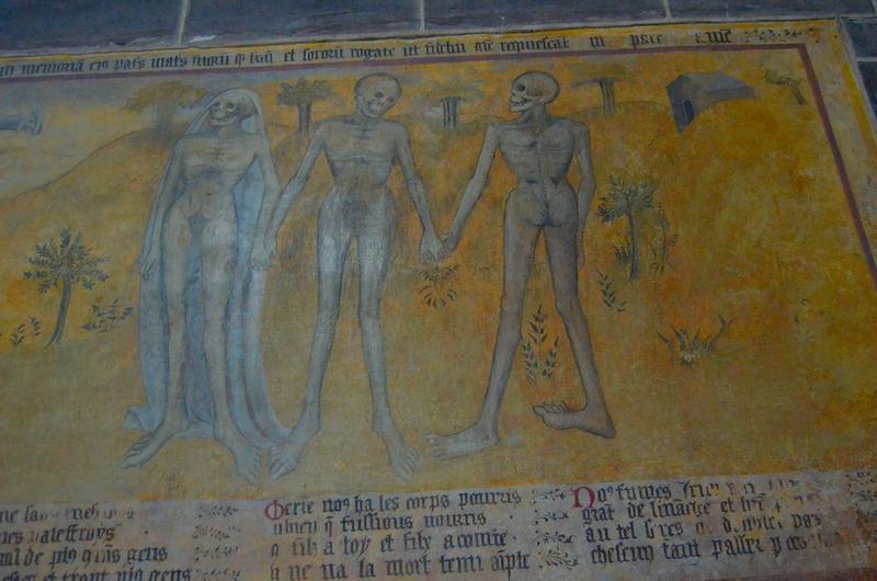 peinture monumentale : dit des trois morts et des trois vifs (le), vue partielle