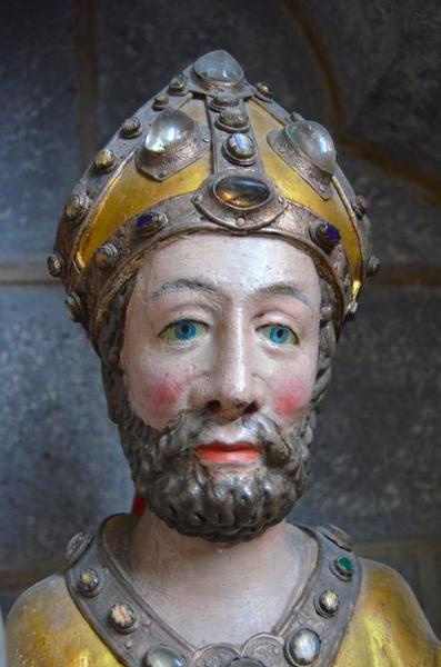 statue : saint Blaise, détail