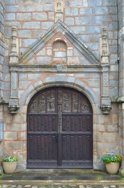vantaux, portail occidental : saint Roch de Montpellier, offertoire (l'), saint Sébastien, vue générale