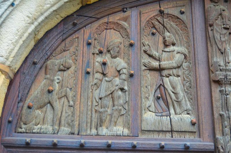 vantaux, portail occidental, détail : saint Roch de Montpellier