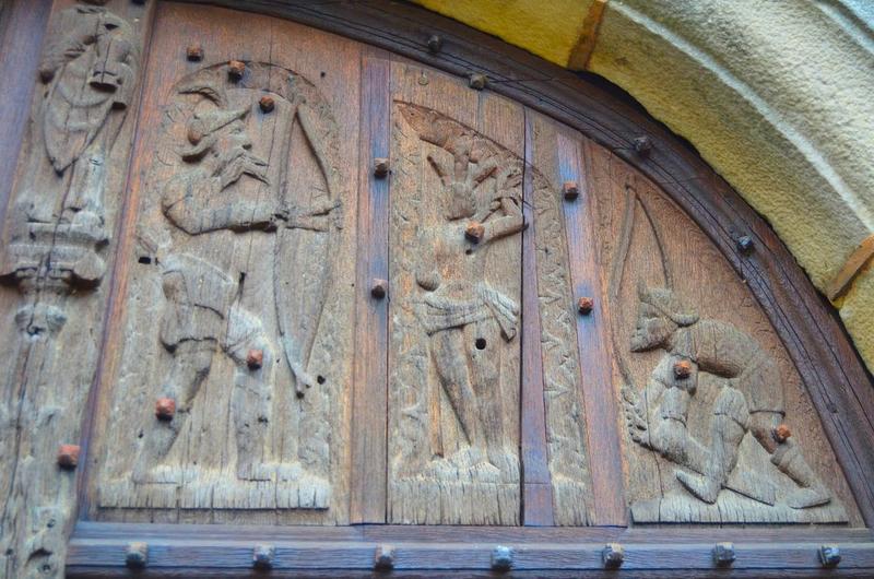 vantaux, portail occidental, détail : saint Sébastien