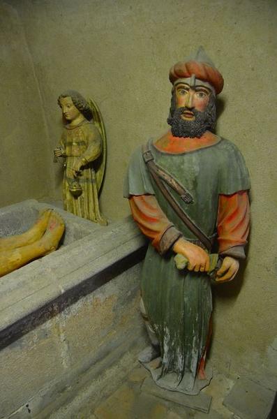 Groupe sculpté : Mise au tombeau, vue partielle