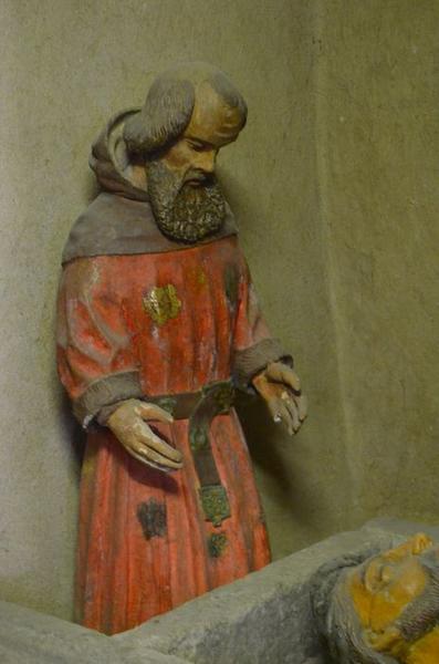 groupe sculpté : Mise au tombeau, vue partielle