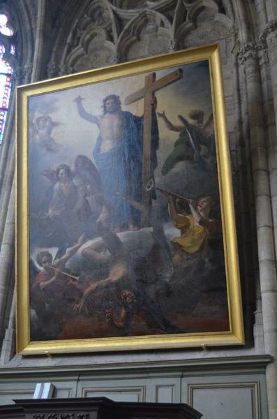 tableau : A la venue du Messie le génie du mal est précipité dans l'abîme ou La Venue du Messie (et son cadre), vue générale