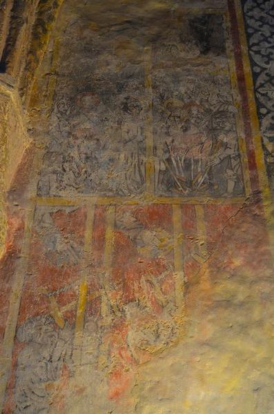 choeur, mur nord, peintures monumentales : martyre de saint Cirgues, détail