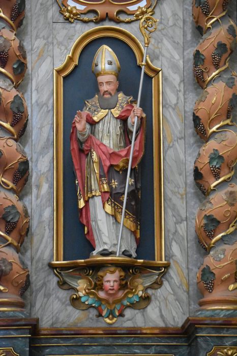 retable du maître-autel, détail : statue de saint François de Sales