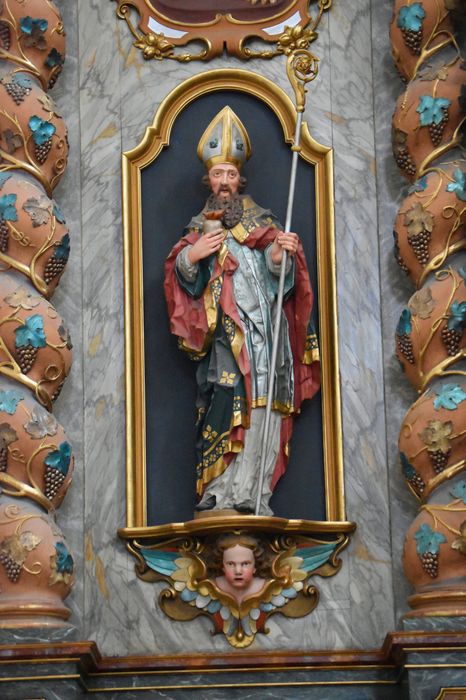 retable du maître-autel, détail : statue de saint Augustin